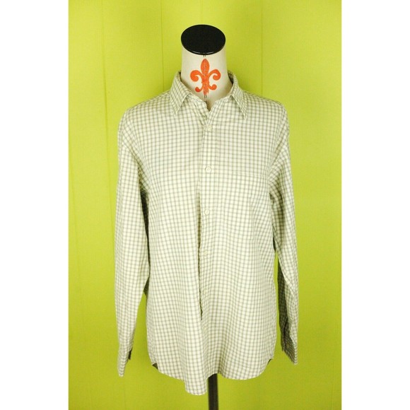 VTG J Crew Mens Sz S Long Sleeve Button Down Cotton Shirt Plaid Hong Kong EUC - Picture 2 of 9